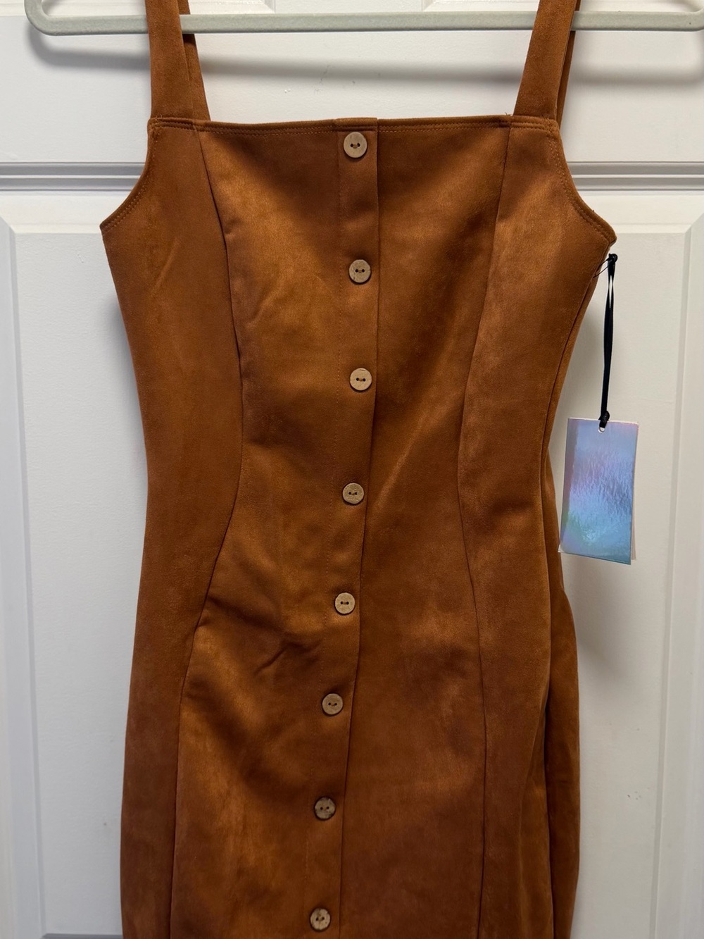 Women’s Brown Button-Front Midi Dress